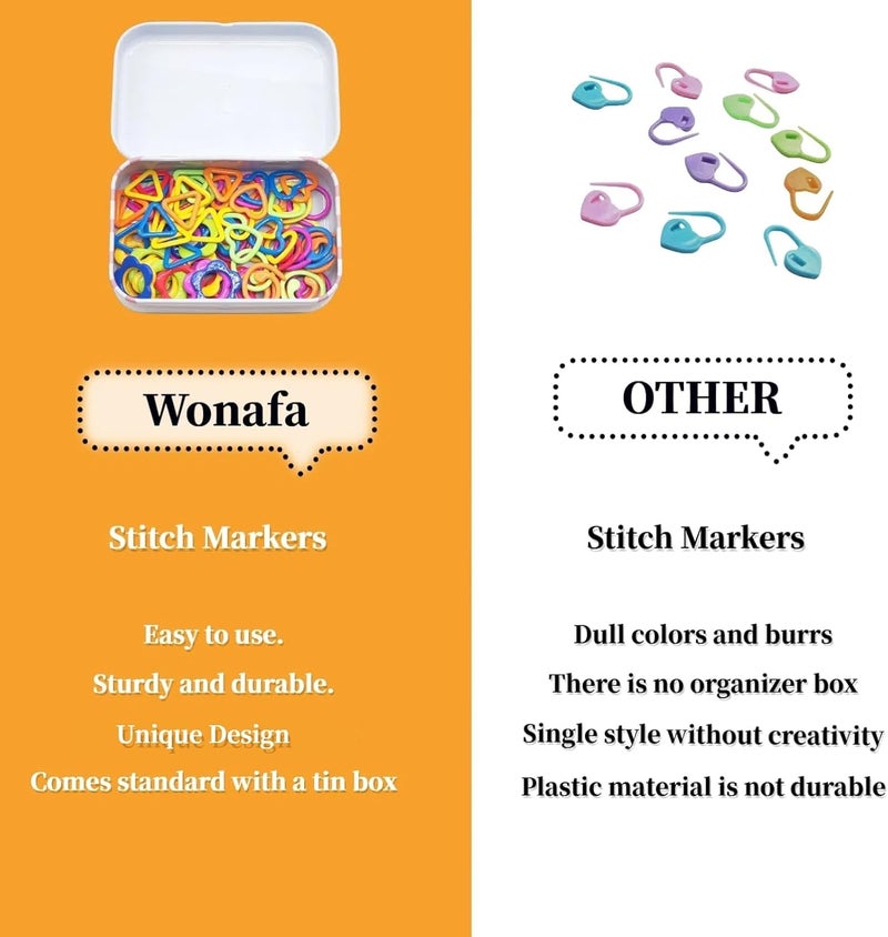 wonofa 50Pcs Triangle Metal Stitch Markers,Metal Colorful Crochet Stitch Markers,with Storage Box for Crocheting Clothing Tag DIY Craft Project (Triangle-50Pcs) - Image 5